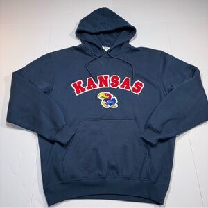Kansas Jayhawks Hoodie Mens Medium Blue NCAA Basketball Pullover Sweatshirt